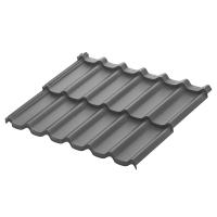AQUASYSTEM Модульная металлочерепица, Стокгольм XXL, 0,53 мм, Polyester, 1185х875 мм, Тёмно-серый матовый (RAL7024), AQUASYSTEM