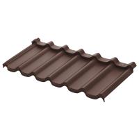 AQUASYSTEM Модульная металлочерепица, Стокгольм XXL, 0,53 мм, Polyester, 1185х475 мм, Коричневый матовый (RAL8017), AQUASYSTEM