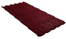 GRAND LINE Металлочерепица, Квинта Плюс, SATIN, 0,5 мм, RAL 3005, GRAND LINE