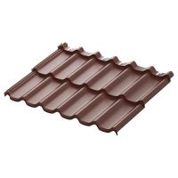 AQUASYSTEM Модульная металлочерепица, Стокгольм, 0,53 мм, Polyester, 1185х775 мм, Тёмно-коричневый матовый (RAL8019), AQUASYSTEM