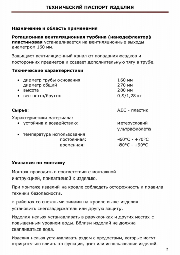 Ротационная вентиляционная турбина Gervent, Ø 160 мм, серия Twister, зеленый
