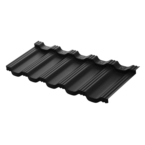 AQUASYSTEM Модульная металлочерепица, Гётеборг XXL 0,53 мм, Полиэстр, 1205х415 мм, Чёрный матовый (RAL9005), AQUASYSTEM